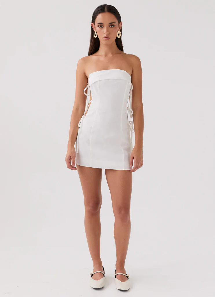 Robe tube à nœuds Aura - Blanc
