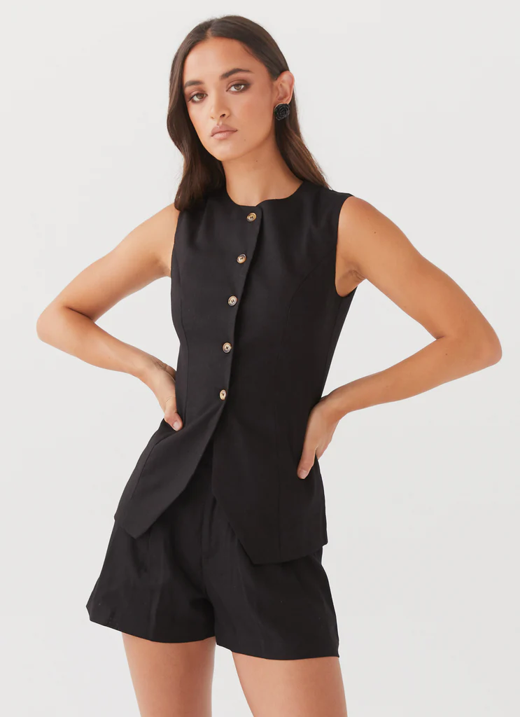 Shorts en lin Born For Bordeaux - Noir