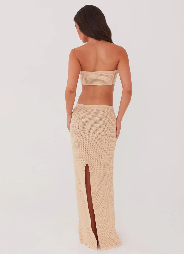 Jupe maxi tricot Emaline - Beige