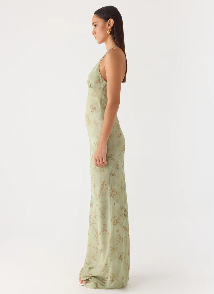 Robe maxi à bretelles ultra-taiseuse - Fougère légère