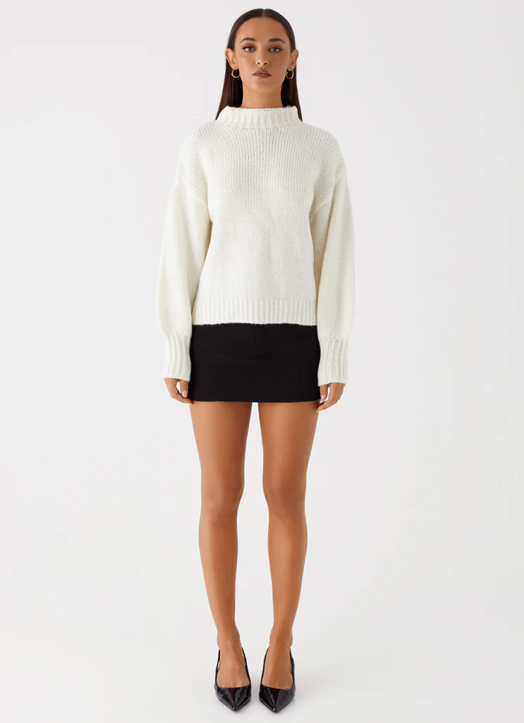 Pull Charleston en maille - Blanc cassé