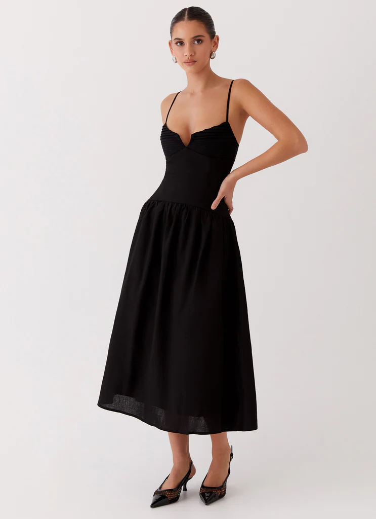Robe maxi Louvelle en lin - Noir