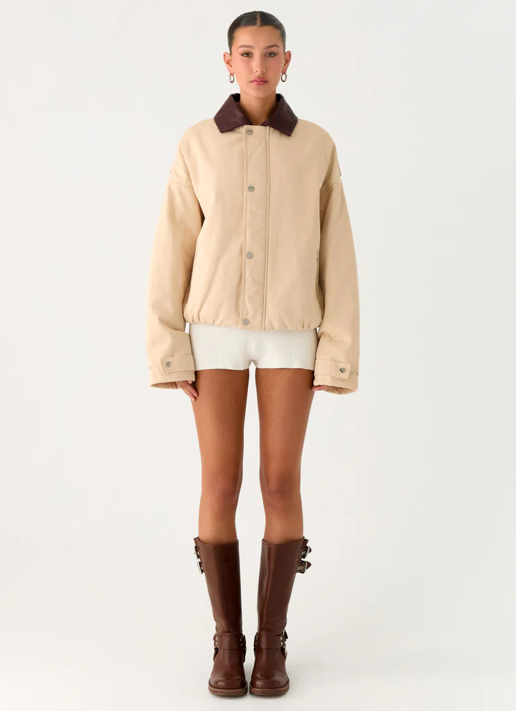 Blouson en twill Mode Avion - Naturel