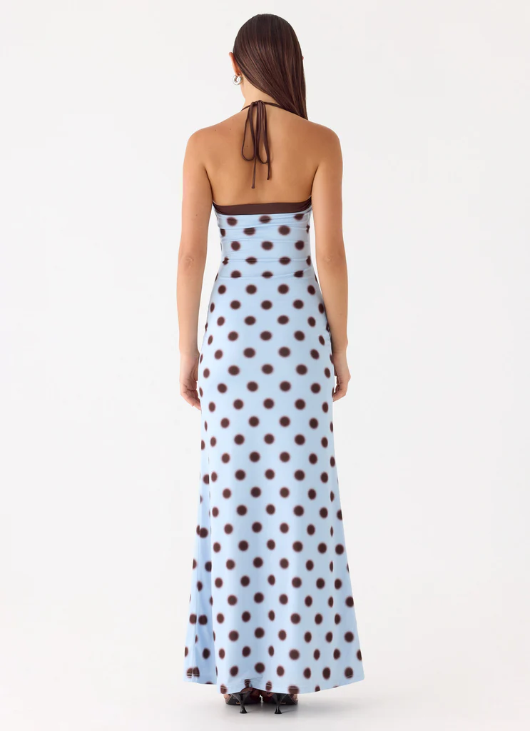 Robe maxi à bretelles Alessandro - Rayures bleu moka