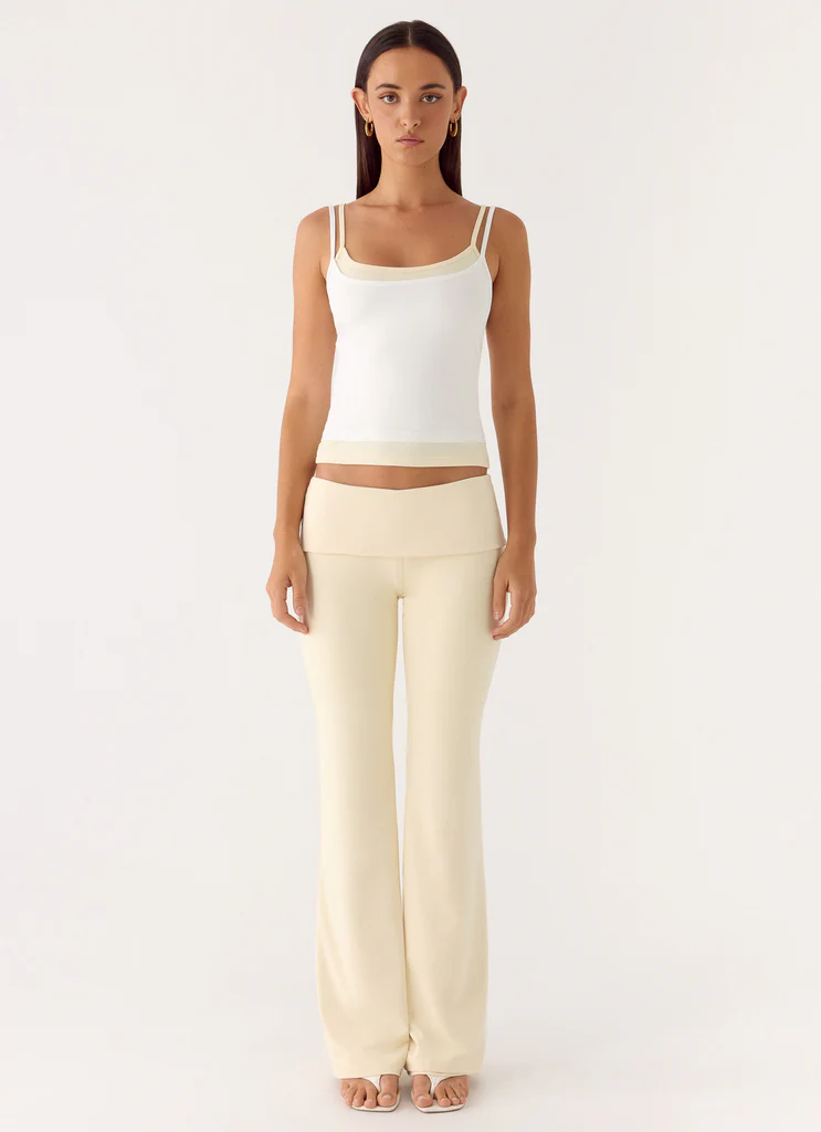 Pantalons Renae à taille basse - Jaune bébé