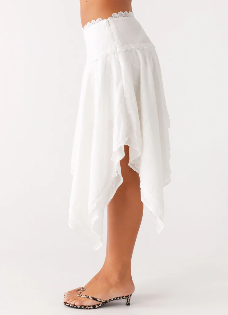 Jupe mi-longue Clearwater Mist - Blanc