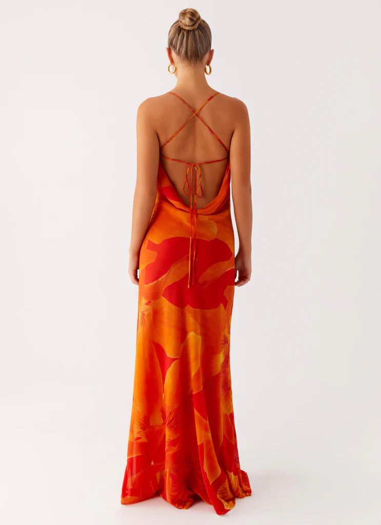 Robe maxi de midafternoon - Orange serein