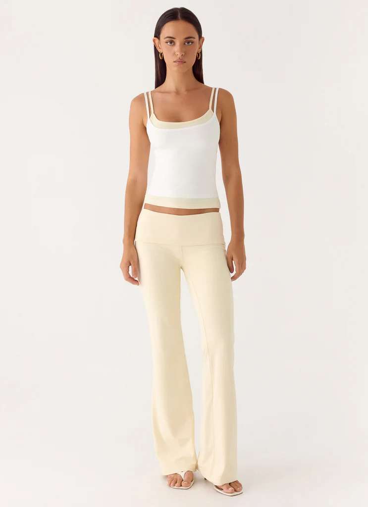 Pantalons Renae à taille basse - Jaune bébé