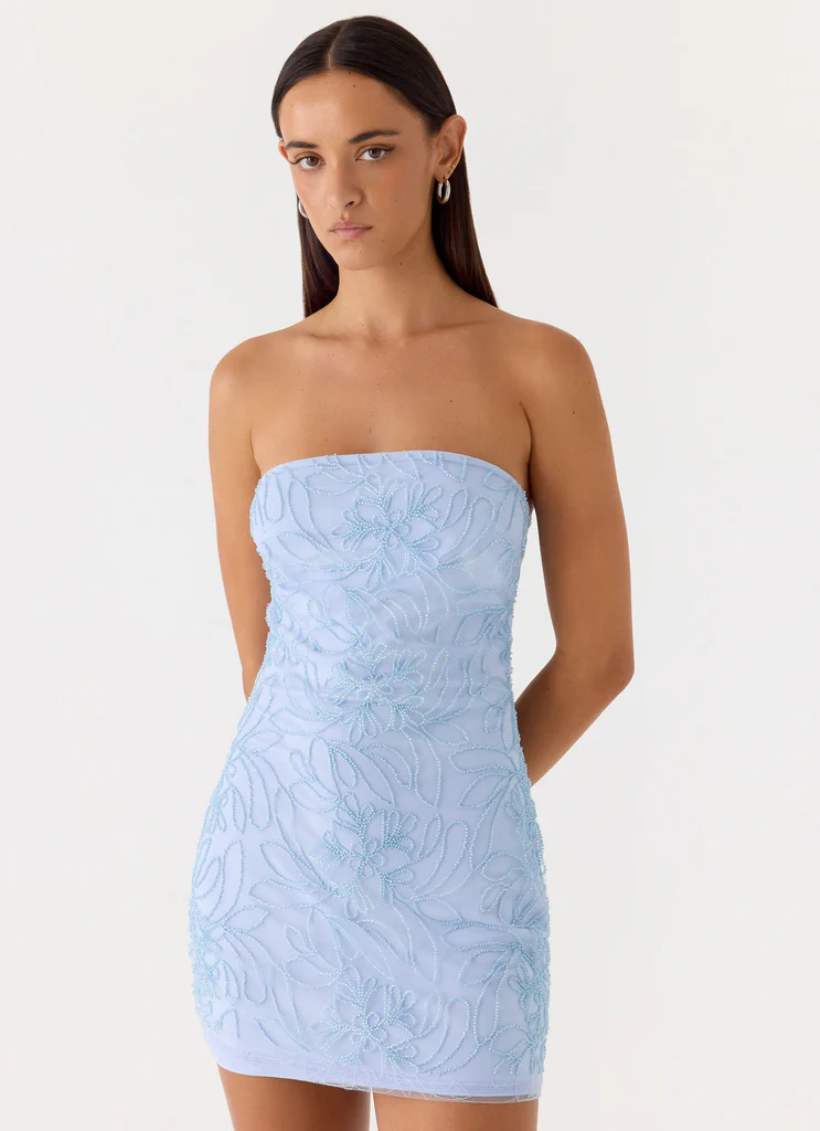Robe Mini à Perles Dangerous Kind - Bleu
