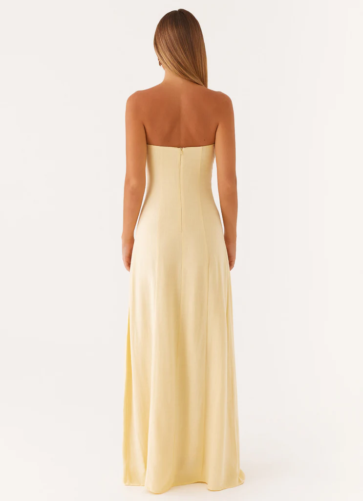 Robe maxi en lin Tayla - Jaune