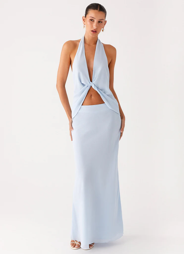 Top en Chiffon à Twist Michaella - Bleu