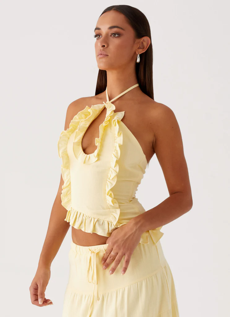 Top en lin Mariella - Jaune