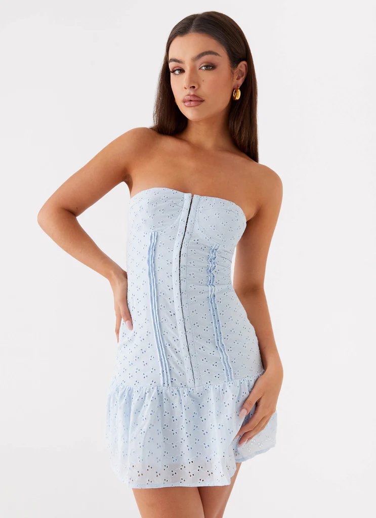Robe mini bustier Bloomsbury - Bleu