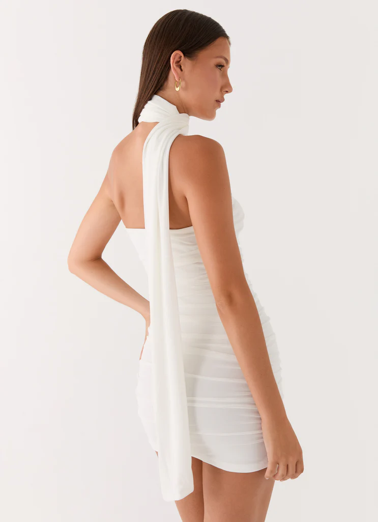 Breaking News Micro Mini Dress - Blanc
