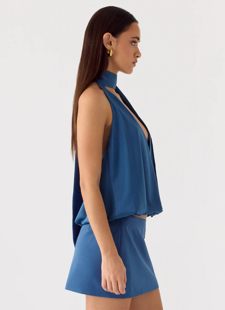 Celestin Top - Navy lavé
