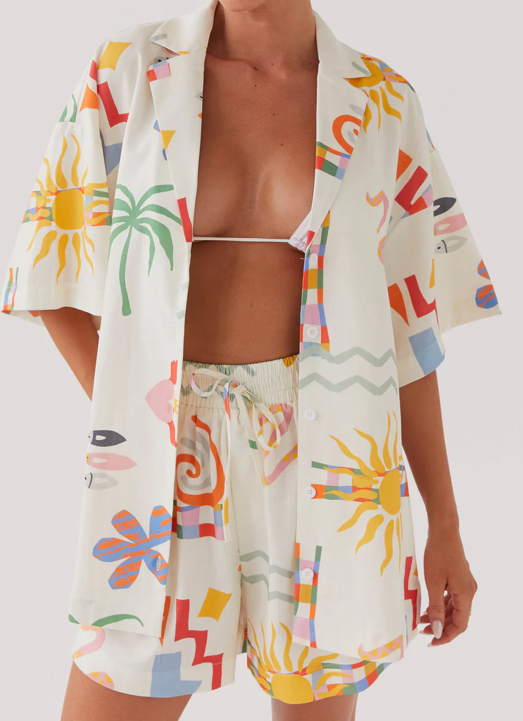 Chemise oversize en lin Tallulah - Palm d'été