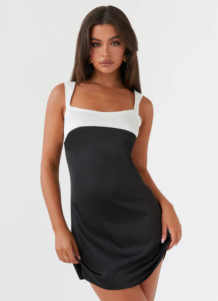 Robe Mini Satin Odette - Onyx