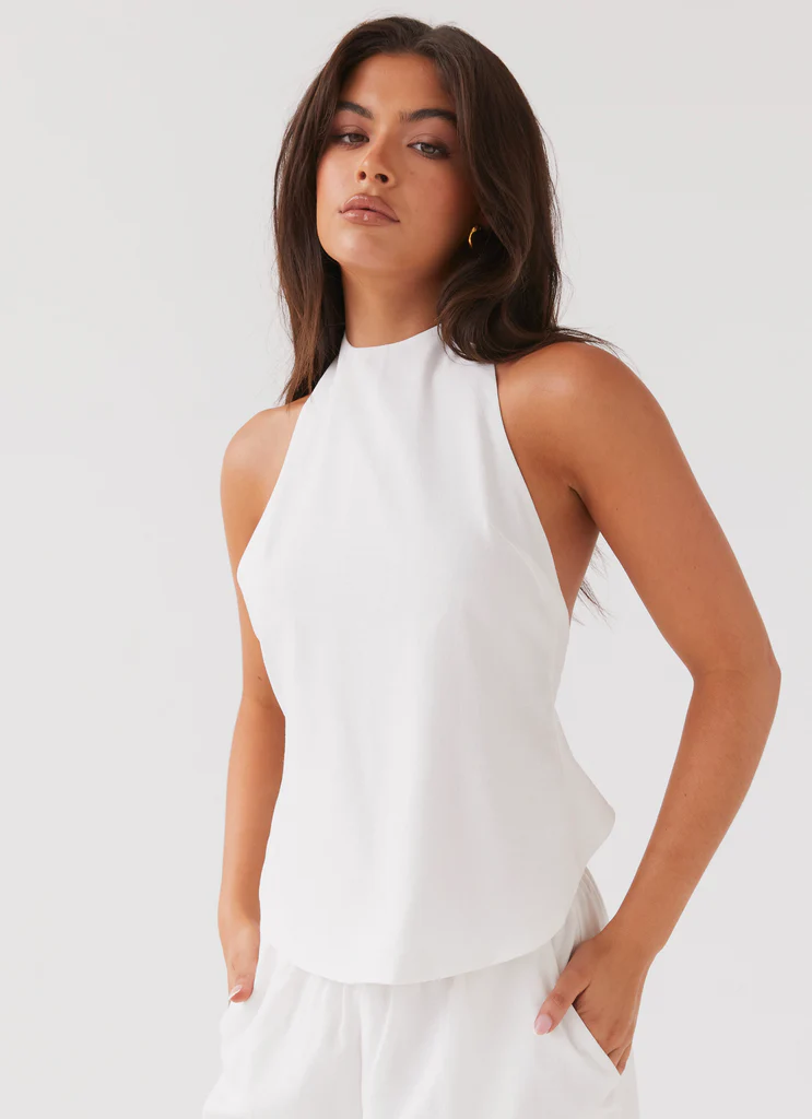 Tunique tablier en lin Heatwave – Blanc Tunique tablier en lin Heatwave - Blanc