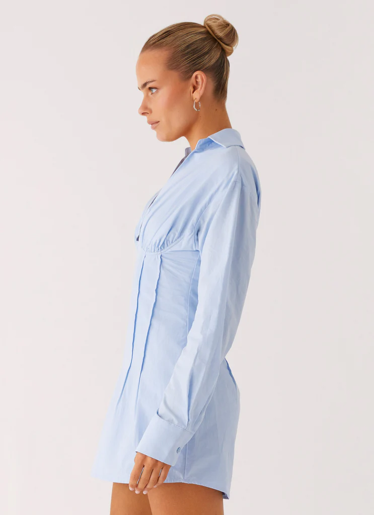 Robe-chemise mini Clancy - Bleu