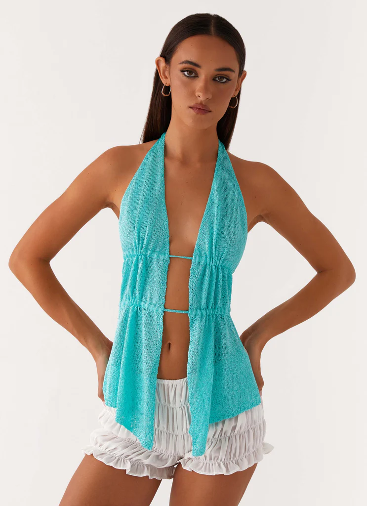 Top à bretelles élastiques Callie - Turquoise