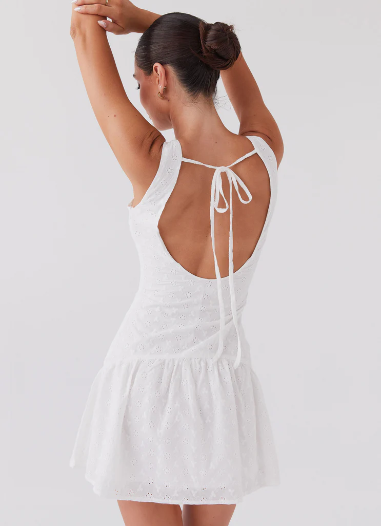 Robe Mini Adyson Broderie - Blanc