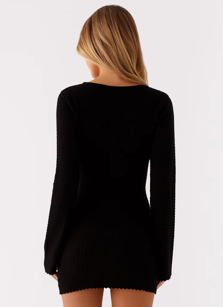 Robe Mini Lavelle en Tricot - Noir