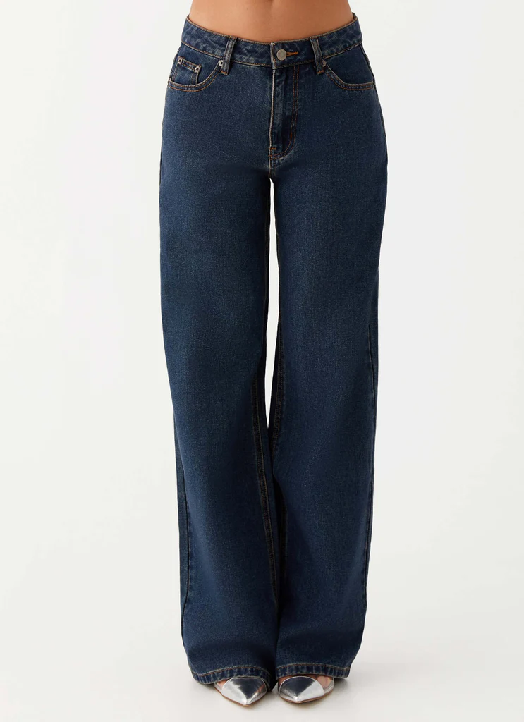 Jean Denim Keanna à Taille Basse - Denim Lavé
