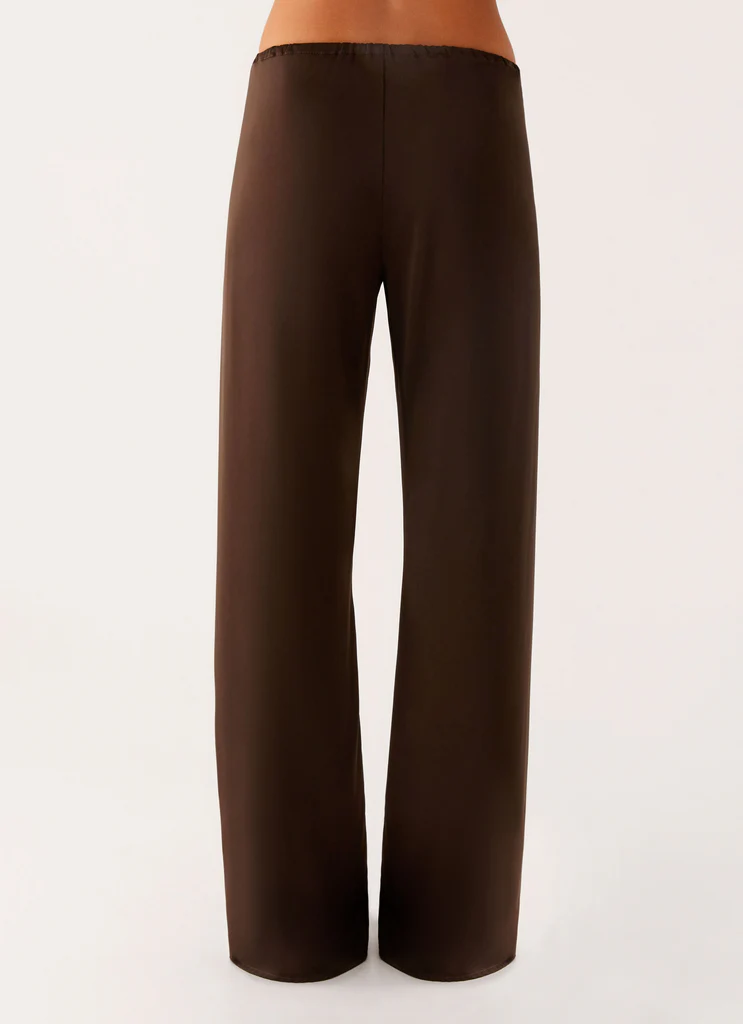 Pantalon Deacon à taille basse - Chocolat