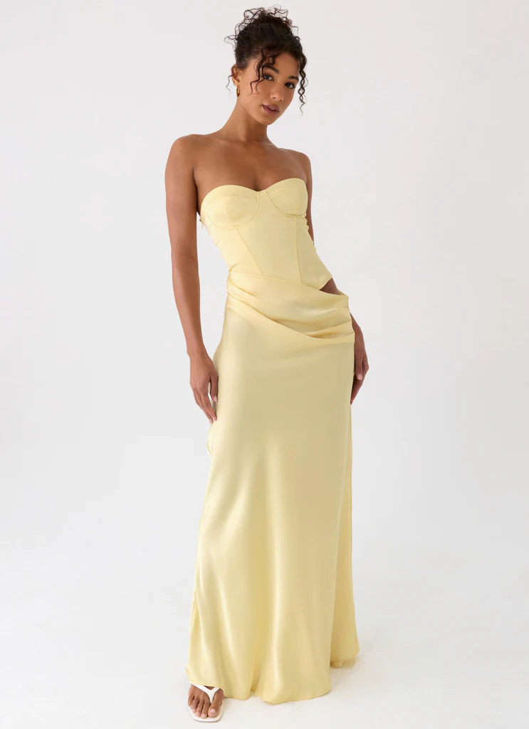 Robe maxi corset Emory - Jaune