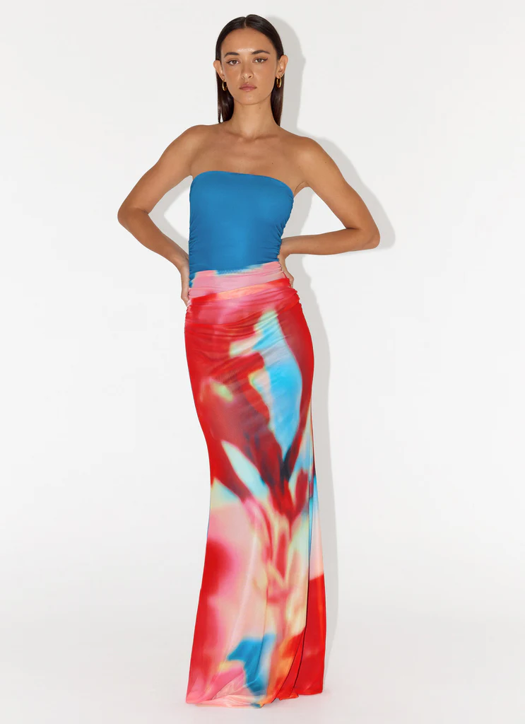 Robe maxi sans bretelles Iroha - Pétale de crépuscule