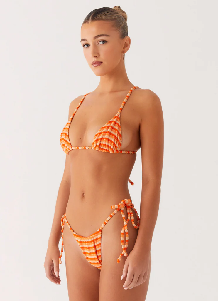 Haut de maillot de bain Calista - Rayures orange