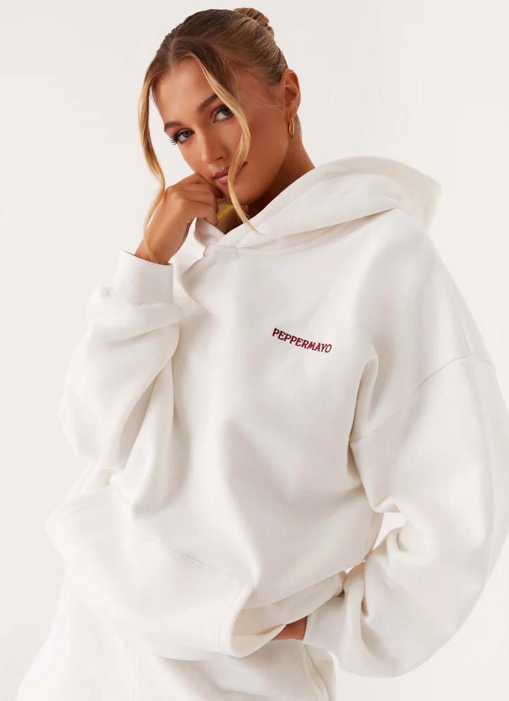 Sweat à capuche Oversized Signature - Ivoire