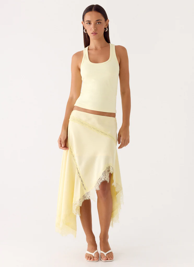 Jupe Midi Asymétrique Suay – Jaune Jupe Midi Asymétrique Suay - Jaune