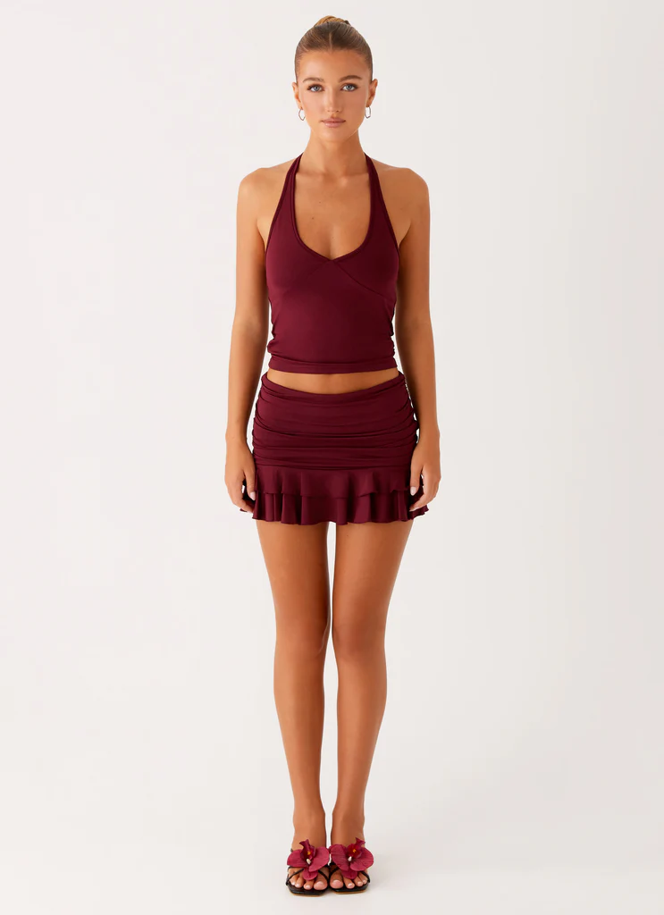 Bernie Mini Skirt - Vin Framboise