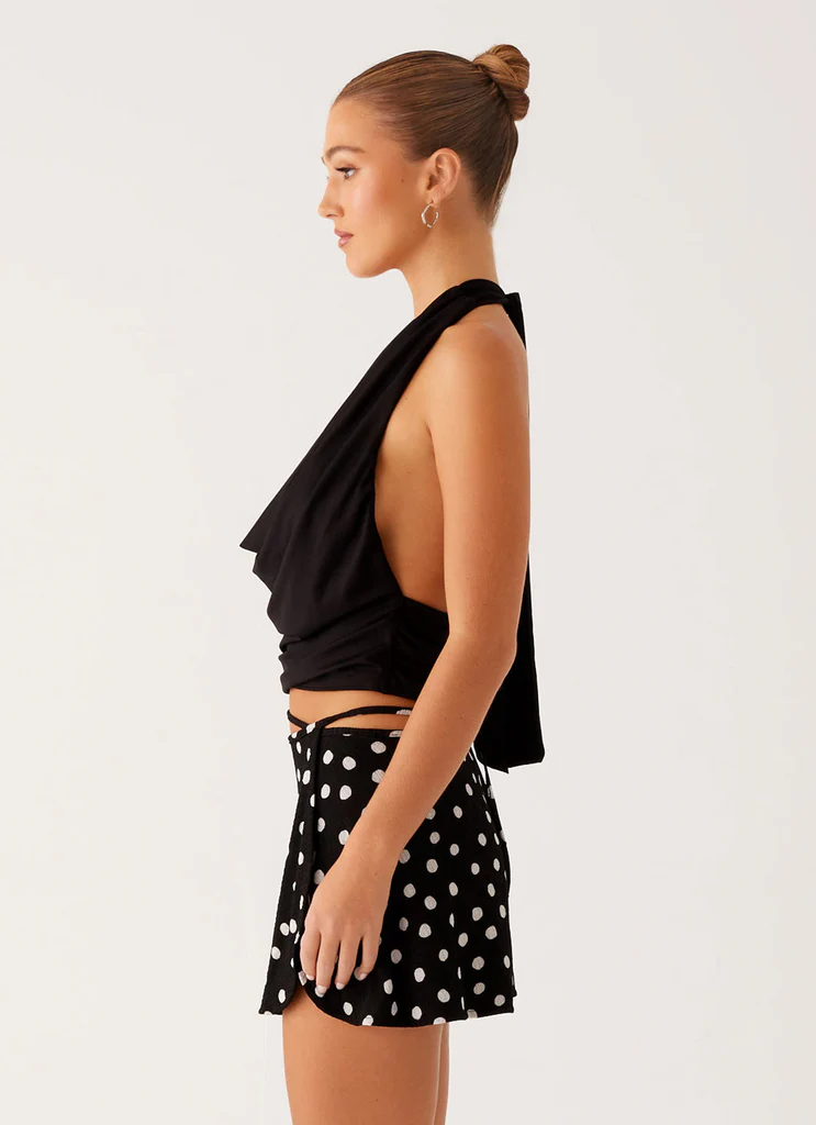 Top en cowl Ashi - Noir