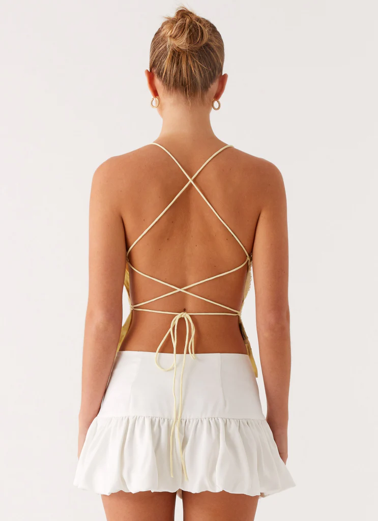 Haut cami paillettes Kamilla – Jaune Haut cami paillettes Kamilla - Jaune