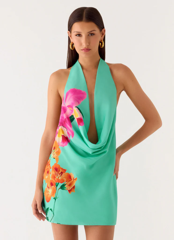 Robe Mini Cowl Halia – Jungle Bloom Robe Mini Cowl Halia - Jungle Bloom