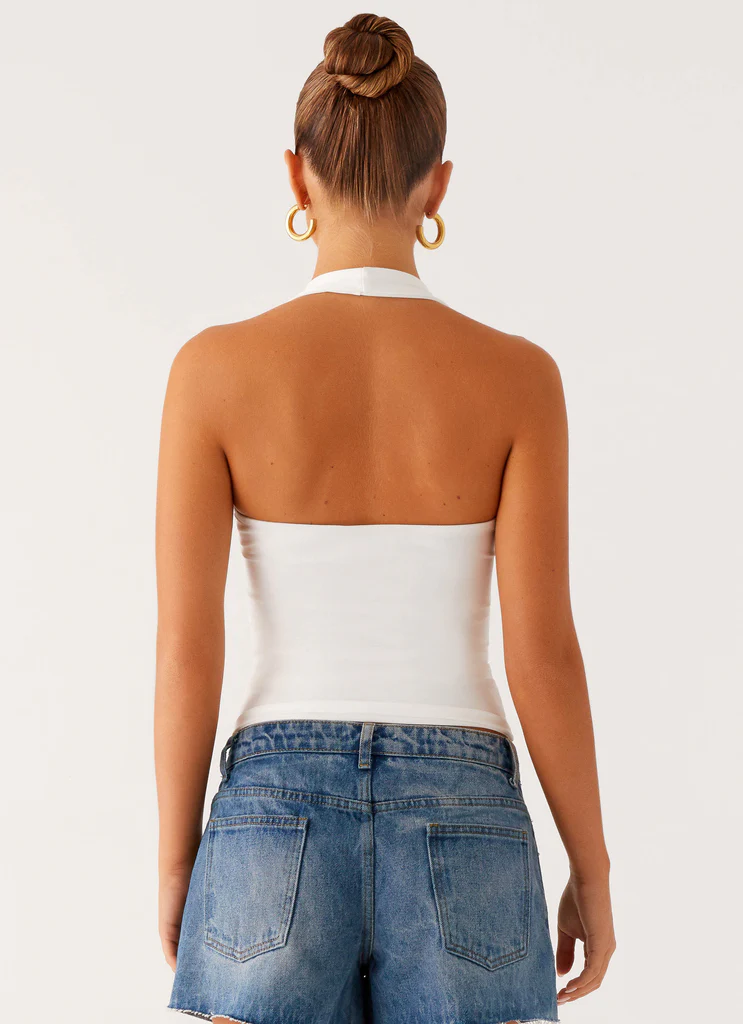 Top Diego Halter - Blanc crème