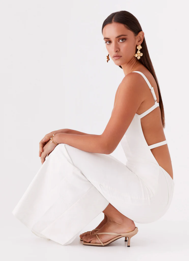 Robe Maxi Sans Dos Naomi - Blanc Crème