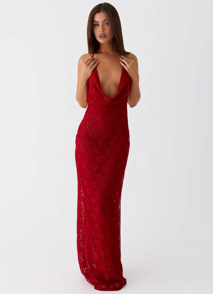 Robe Maxi Champagne Coastline - Rouge Foncé