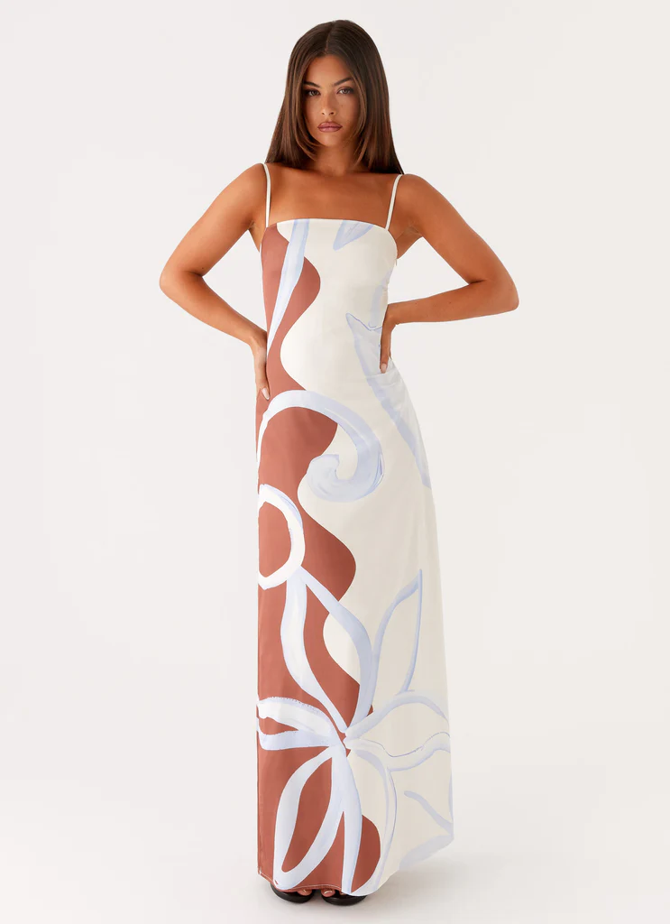 Robe maxi Aster Bloom – Imprimé Wave Robe maxi Aster Bloom - Imprimé Wave