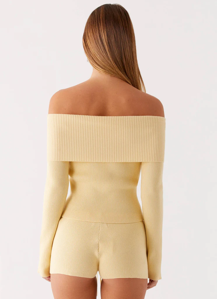 Top à manches longues en maille Muted Muse - Jaune