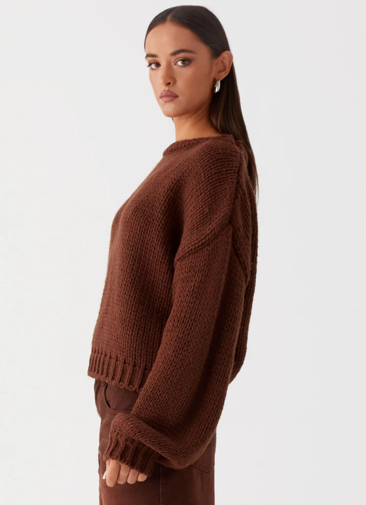 Pull Costella en maille – Marron Pull Costella en maille - Marron