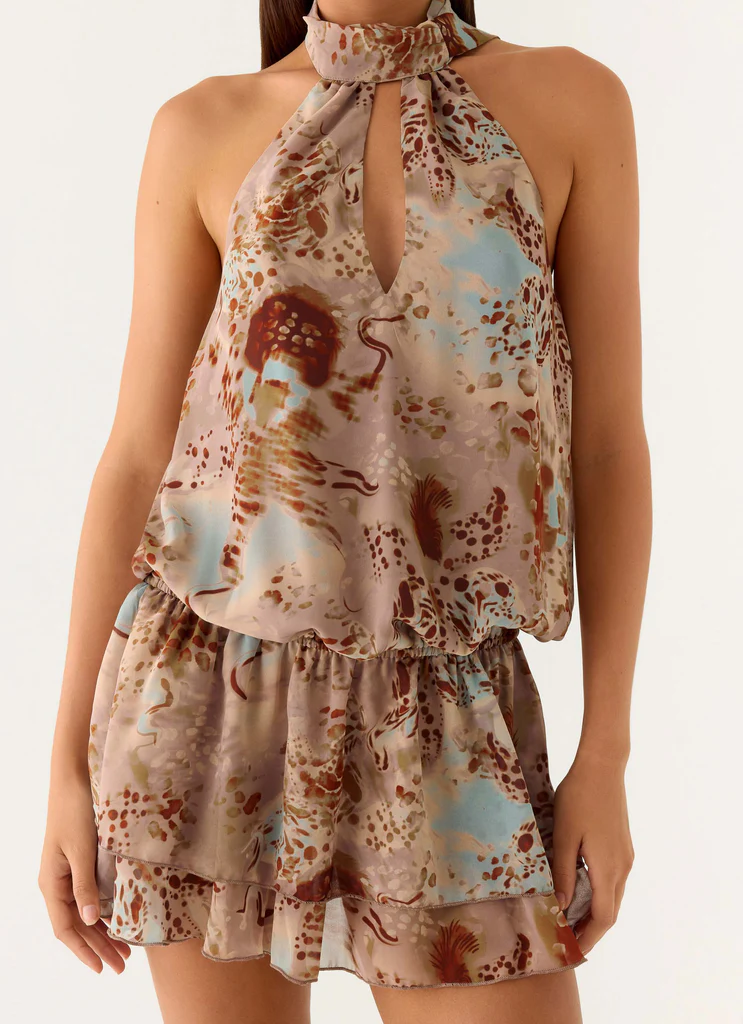 Robe Mini à Taille Basse Rhodanthe - Desert Blur