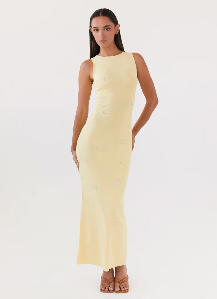 Robe maxi tricot Holly - Jaune