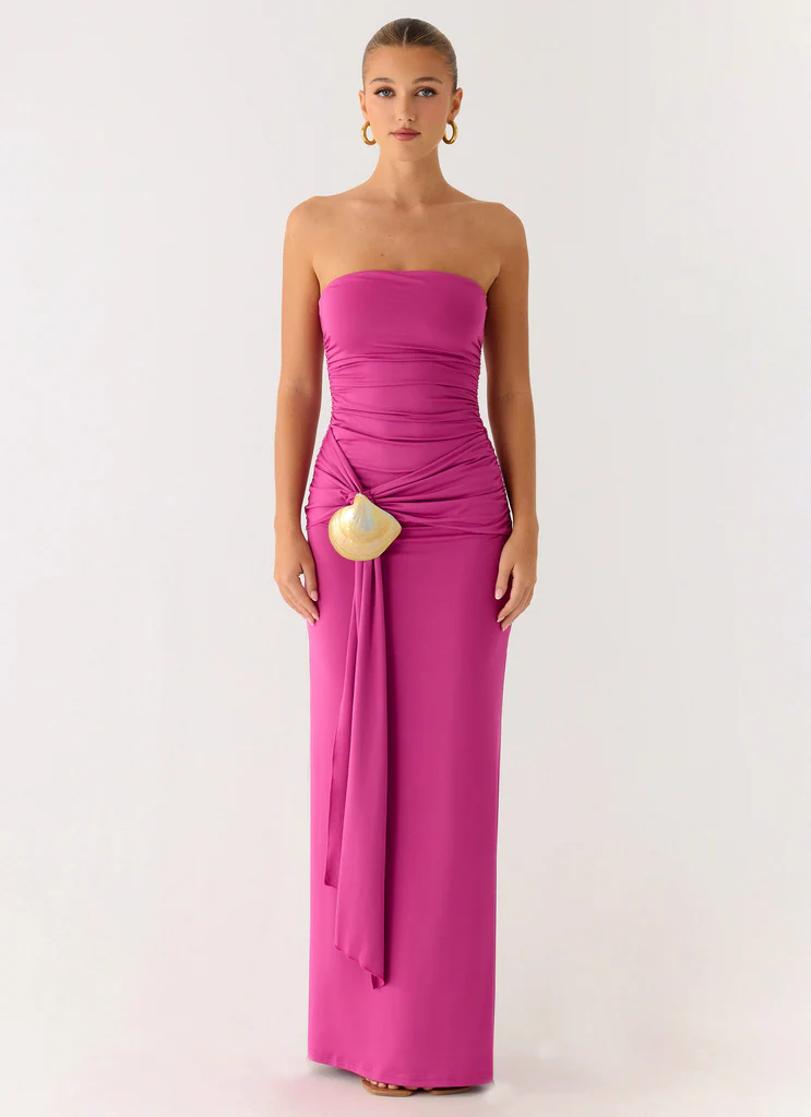 Robe maxi Party After Party Shell - Fuchsia