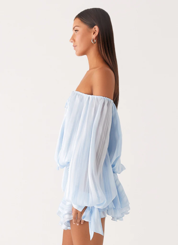 Robe Mini à Manches Ballon Eira - Bleu Baby