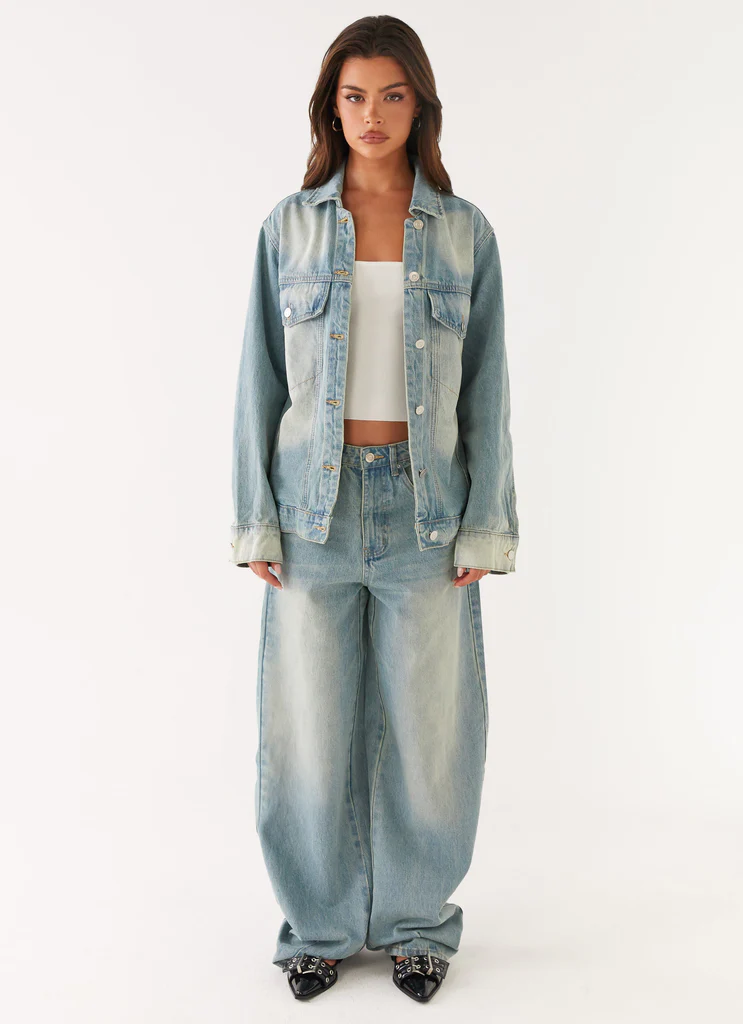 Veste en denim Maxwell – Bleu lavé Veste en denim Maxwell - Bleu lavé