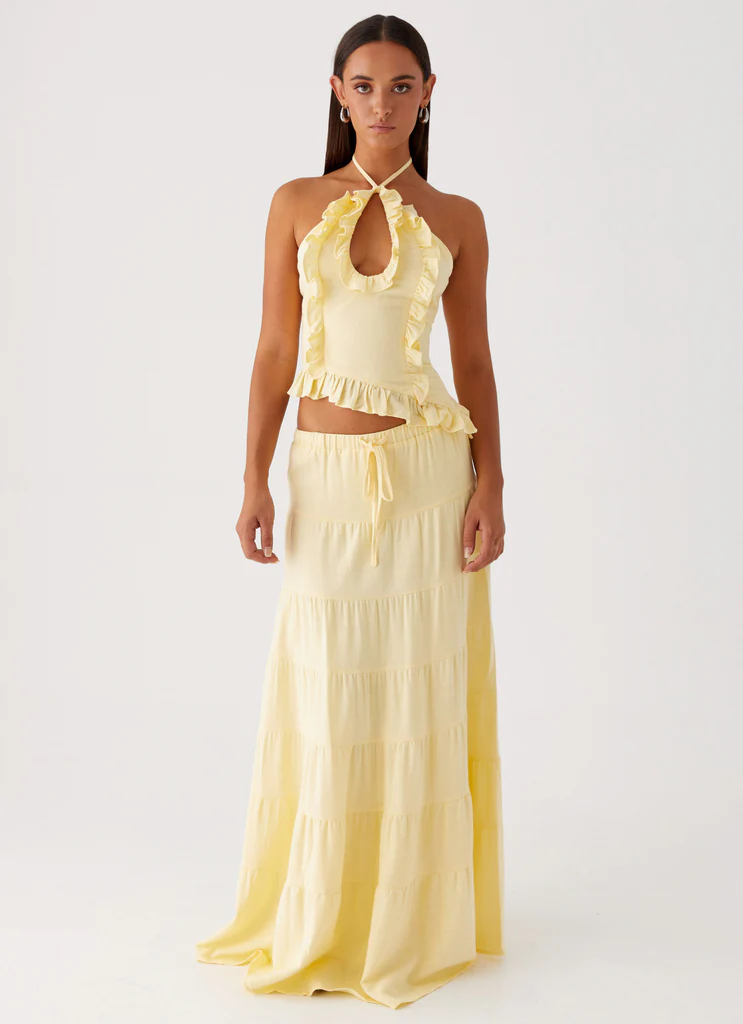 Top en lin Mariella - Jaune