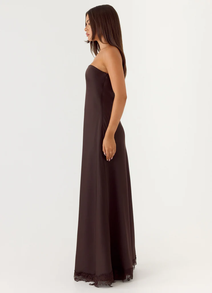 Robe maxi sans bretelles Kayleigh - Chocolat Torte